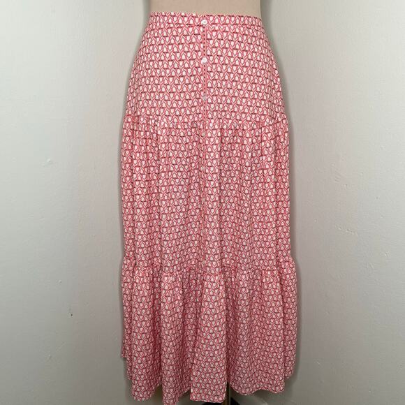 Max Studio Dresses & Skirts - Max Studio Maxi Skirt Medium Tiered Tulip Floral Peasant Button Front Pulll On